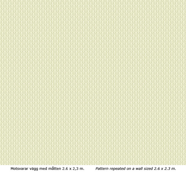 Lim & Handtryck Tapet - Liten lilja vit/grön - klassisk inredning - sekelskifte