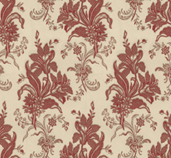 Lim & Handtryck Tapet - Liljor kvist/röd - klassisk stil - gammaldags inredning