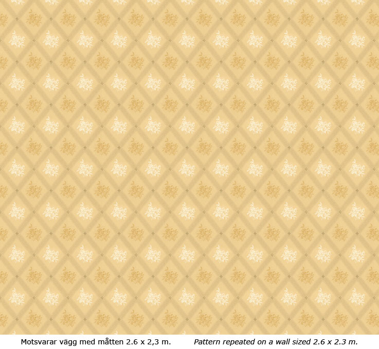 Lim & Handtryck Tapet - Karoline lys gul/gul - arvestykke - gammeldags dekor - klassisk stil - retro - sekelskifte