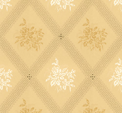 Lim & Handtryck Tapet - Karoline lys gul/gul - arvestykke - gammeldags dekor - klassisk stil - retro - sekelskifte