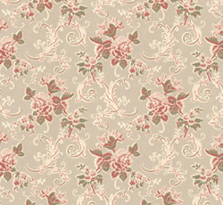 Lim & Handtryck Tapet - Hovdala blomst hvid/pink