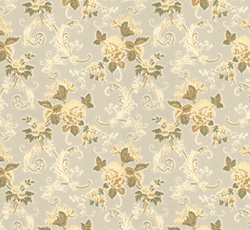 Lim & Handtryck Tapet - Hovdala blomst hvit/gul - arvestykke - gammeldags dekor - klassisk stil - retro - sekelskifte