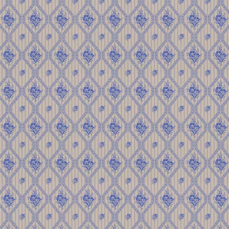 Lim & Handtryck Tapet - Blåklint kvist/blå - gammaldags inredning - klassisk stil - retro - sekelskifte