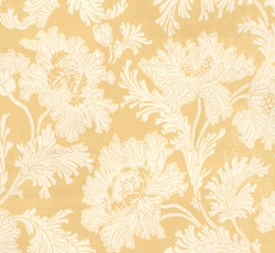 Lim & Handtryck Tapet - Hällestrand vit/gul - gammal inredning - gammaldags stil