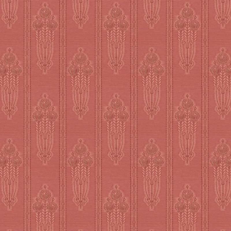Lim & Handtryck Tapet - Jugendros rød/gull - arvestykke - gammeldags dekor - klassisk stil - retro - sekelskifte