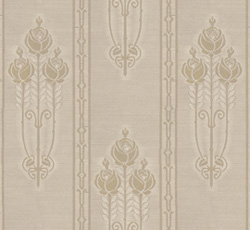 Lim & Handtryck Tapet - Jugendros beige/gull - arvestykke - gammeldags dekor - klassisk stil - retro - sekelskifte
