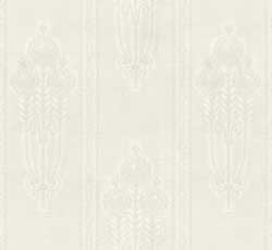 Lim & Handtryck Tapet - Jugendros gråhvit/glimmer - arvestykke - gammeldags dekor - klassisk stil - retro - sekelskifte