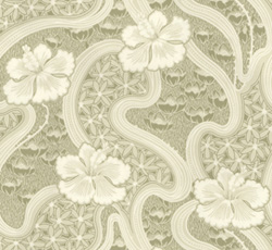 Wallpaper - Tjolöholm green/white - old style - old fashioned