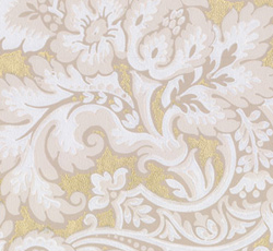 Lim & Handtryck Tapet - Kashmir beige/gull - arvestykke - gammeldags dekor - klassisk stil - retro - sekelskifte