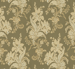 Lim & Handtryck Tapet - Liljer oliven / gull - arvestykke - gammeldags dekor - klassisk stil - retro - sekelskifte
