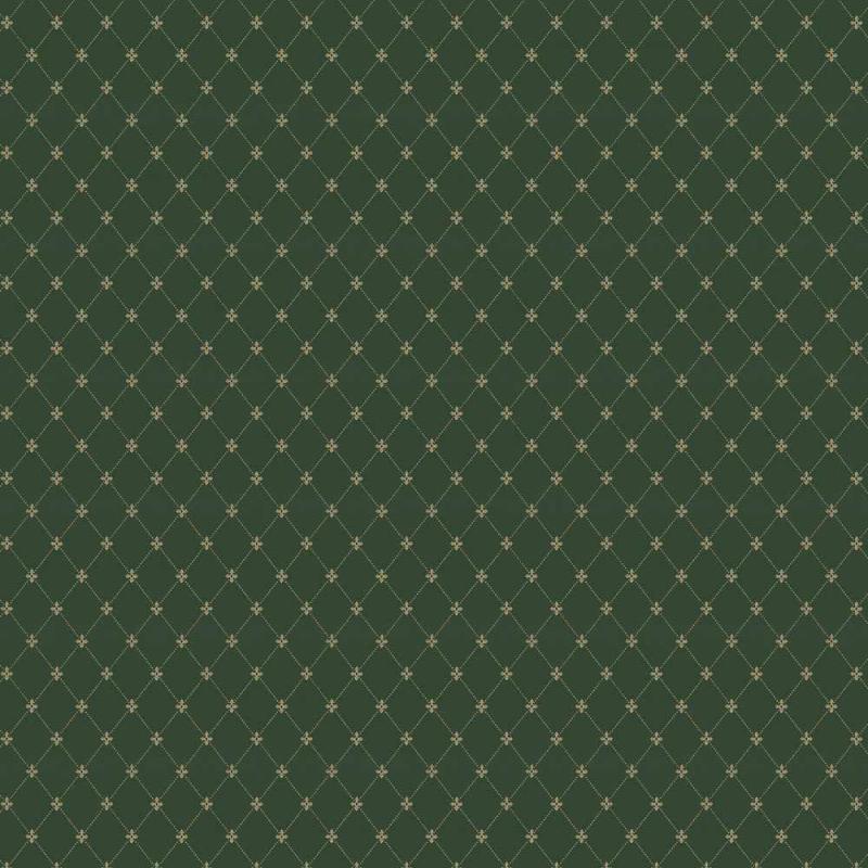 Lim & Handtryck Tapet - Filipsborg grønn/gull - arvestykke - gammeldags dekor - klassisk stil - retro - sekelskifte