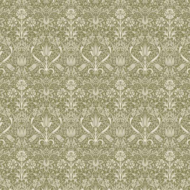 Lim & Handtryck Tapet - Florian grön/ljusgrön - gammaldags inredning - klassisk stil - retro - sekelskifte