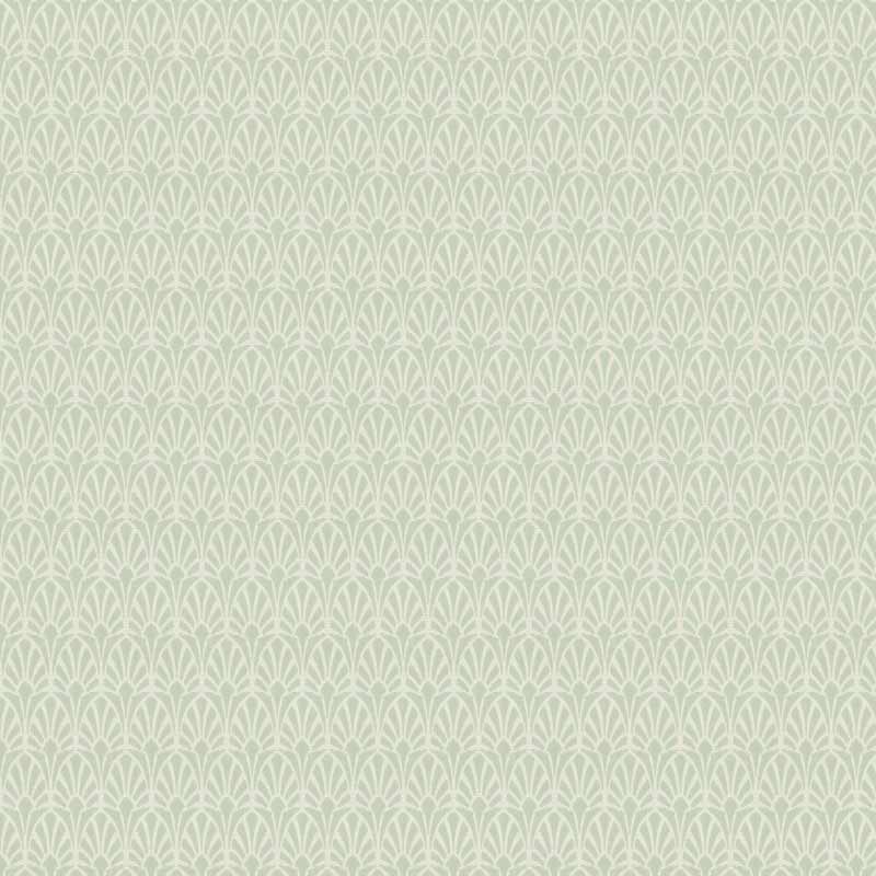 Lim & Handtryck Tapet - Jugend vit/grön - gammaldags inredning - klassisk stil - retro - sekelskifte