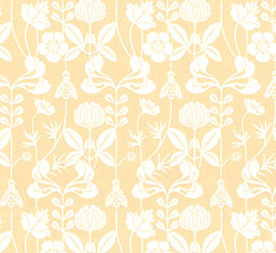 Lim & Handtryck Tapet - Solsidan gul/hvid