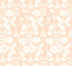 Lim & Handtryck Tapet - Solsidan hvit/rosa