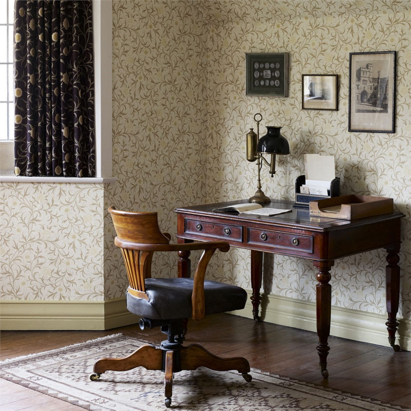 William Morris & Co. Tapet - Scroll Thyme/Pear - arvestykke - gammeldags dekor - klassisk stil - retro - sekelskifte