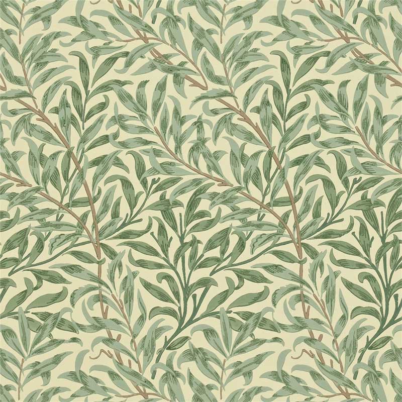William Morris & Co. Tapet - Willow Boughs Green - gammaldags inredning - klassisk stil - retro -sekelskifte