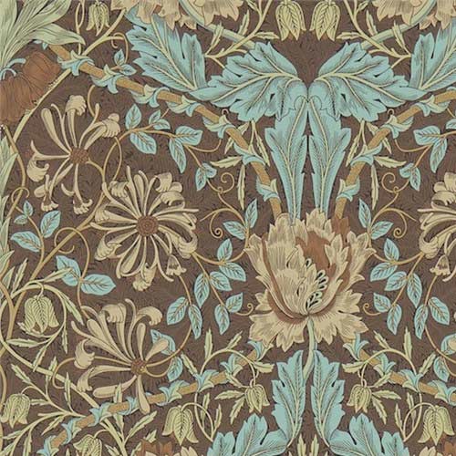 William Morris & Co. Tapet - Honeysuckle & Tulip Taupe/Aqua