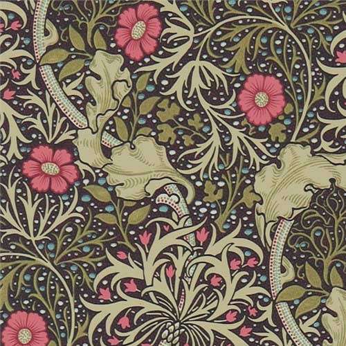 William Morris & Co. Tapet – Morris Seaweed, Ebony/Poppy