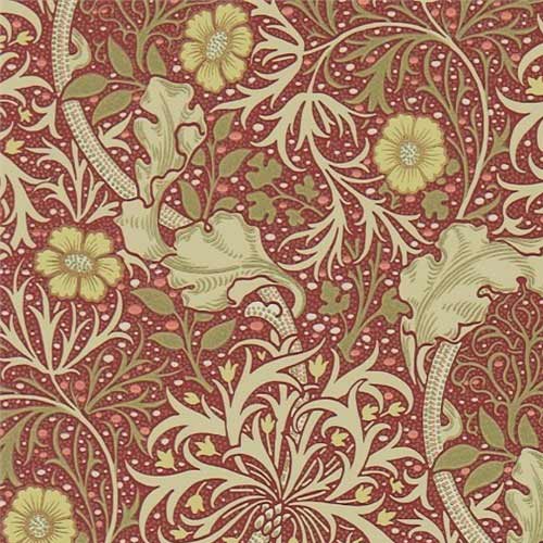 William Morris & Co. Tapet - Morris Seaweed, Red/Gold