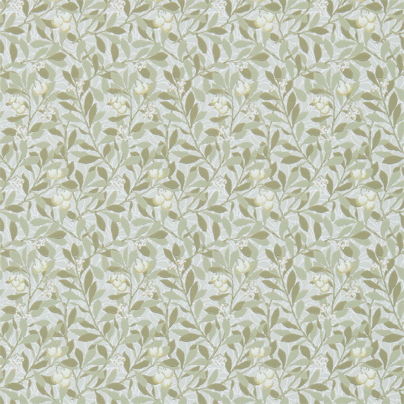 William Morris & Co. Tapet - Arbutus Linen/Cream - blommor och bär - arvestykke - gammeldags dekor - klassisk stil - retro - sekelskifte