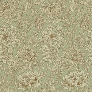 William Morris & Co. Wallpaper - Chrysanthemum Toile Eggshell/Gold