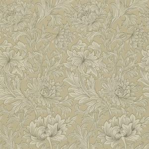 William Morris & Co. Tapet - Chrysanthemum Toile Ivory/Gold - gammaldags inredning - klassisk stil - retro - sekelskifte