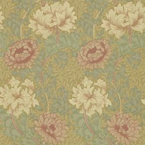 William Morris & Co. Tapet - Chrysanthemum, Pink/Yellow/Green