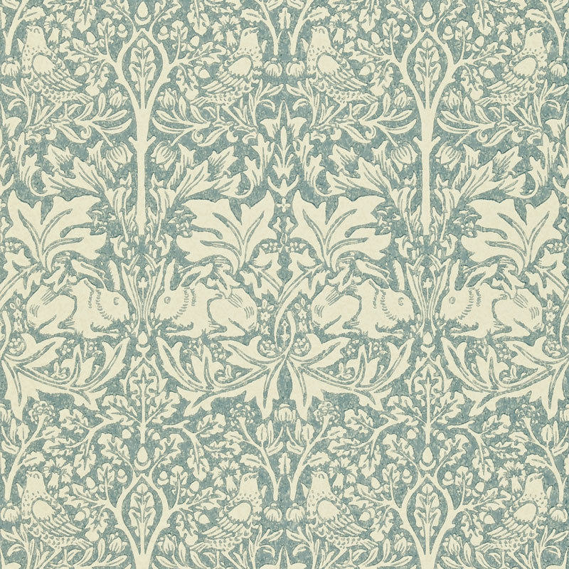 William Morris & Co. Tapet - Brer Rabbit Slate/Vellum - arvestykke - gammeldags dekor - klassisk stil - retro - sekelskifte