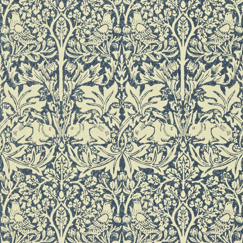 William Morris & Co. Tapet - Brer Rabbit, Indigo/Vellum