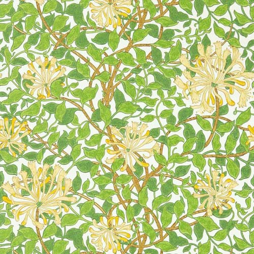 William Morris & Co. Wallpaper - Honeysuckle Cream/Chocolate