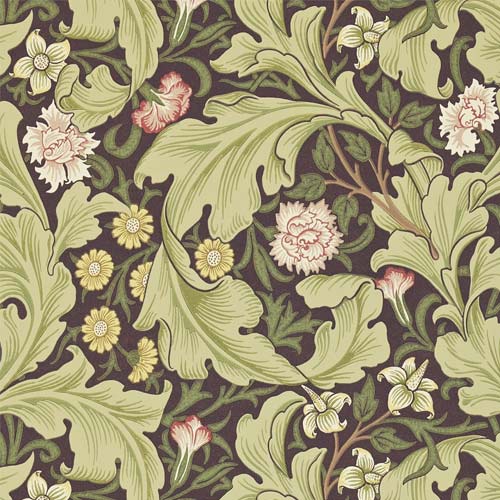 William Morris & Co. Tapete - Leicester chocolate/olive