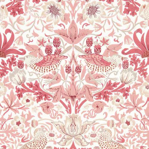 William Morris & Co. Wallpaper - Simple Strawberry Thief madder