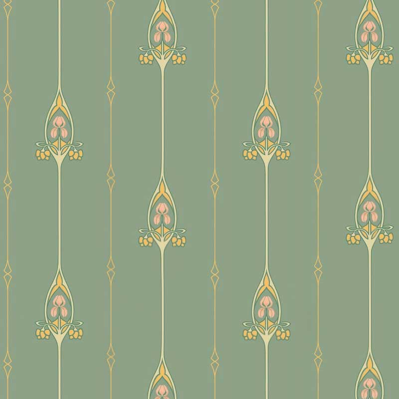 Duro Tapet - Gamla Grand - Grön - sekelskiftesstil - gammaldags inredning - klassisk stil - retro