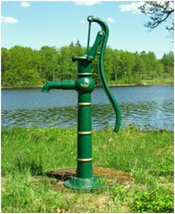 Garden pump - The Crown - old style - old fashioned style - oldschool - retro