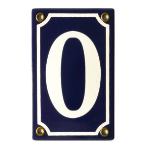 House number - Enamel sign white/blue 12 x 7.5 cm