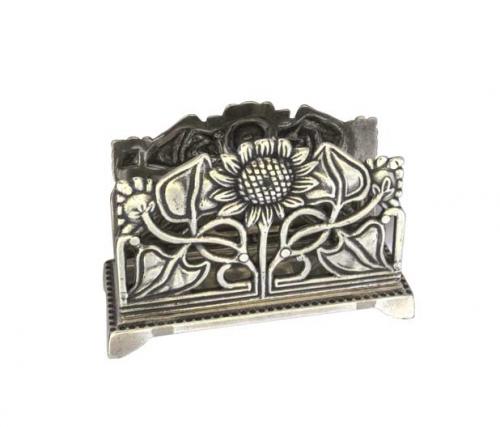 Matchbox Holder & Letter Holder - Art Nouveau silver