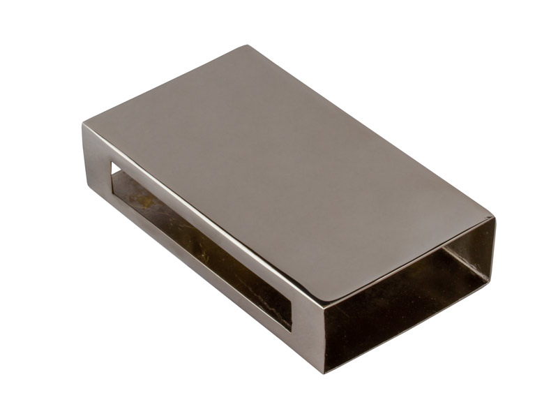 Matchbox Holder - Nickel-treated brass - 70 x 119 mm (2.76 x 4.69 in.)