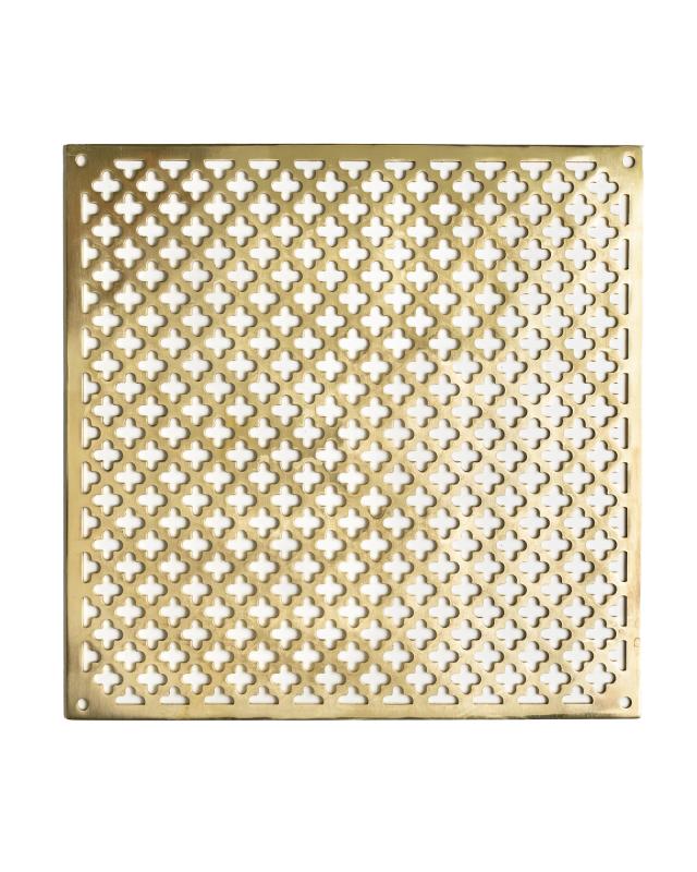 Clover Vent Grille - Brass 200 x 200