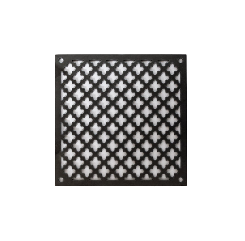 Clover-Pattern Vent Cover - Treated Iron - 120 x 120 mm (4.72 x 4.72 in.)