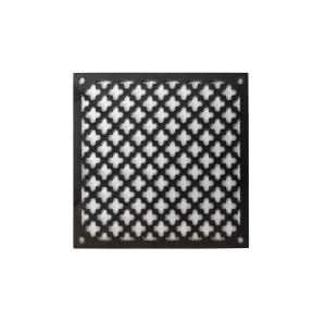 Clover-Pattern Vent Cover - Treated Iron - 120 x 120 mm (4.72 x 4.72 in.)