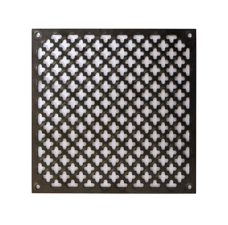 Clover-Pattern Vent Cover - Treated Iron - 155 x 155 mm (6.1 x 6.1 in.)