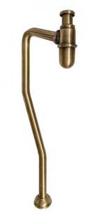 Vannlås for gulvtilkobling - S-rør bronse - arvestykke - gammeldags dekor - klassisk stil - retro - sekelskifte
