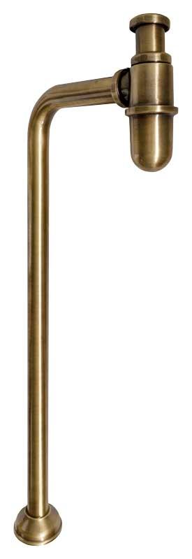 Vannlås for gulvtilkobling - L-rør bronse - arvestykke - gammeldags dekor - klassisk stil - retro