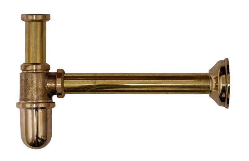 Cup-shaped trap for wall - Brass