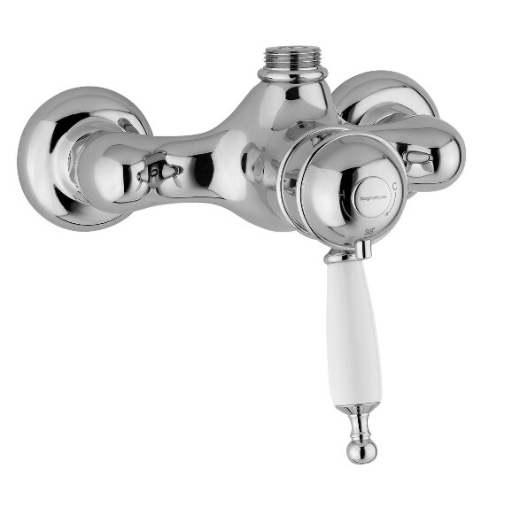 Shower mixer - Oxford with thermostat chrome - old style - oldschool style - vintage interior