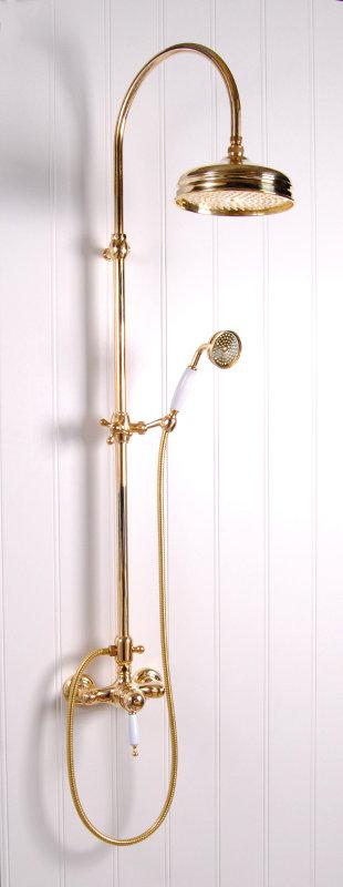 Shower Set - Maxima Classic with Oxford thermostat brass - old fashioned style - vintage interior