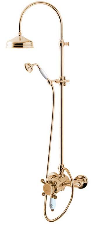 Shower set - Kensington - Retro-style with Faucet - Brass
