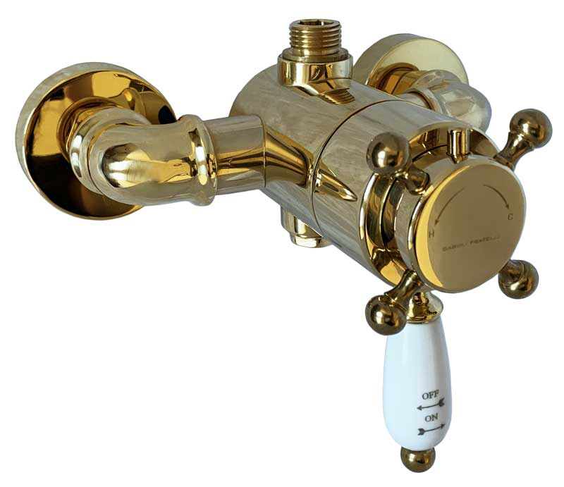 Shower mixer - Kensington with thermostat, brass