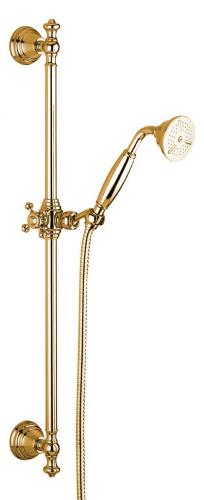 Shower Rail - Edwardian brass with handset and hose